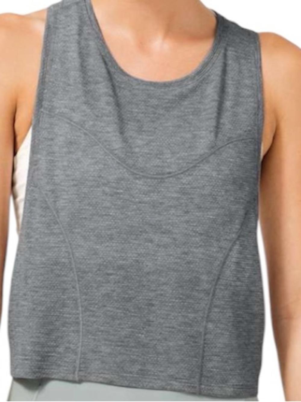 lululemon athletica gray waffle-texture tank top